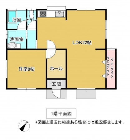 勝浦市市野川、中古一戸建ての間取り画像です