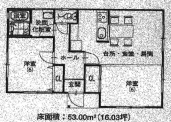 いすみ市今関、中古一戸建ての間取り画像です