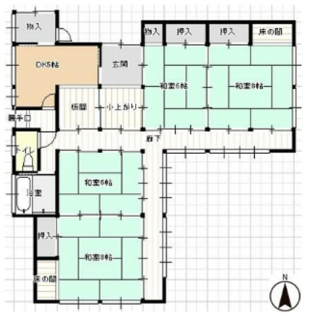 いすみ市苅谷、中古一戸建ての間取り画像です