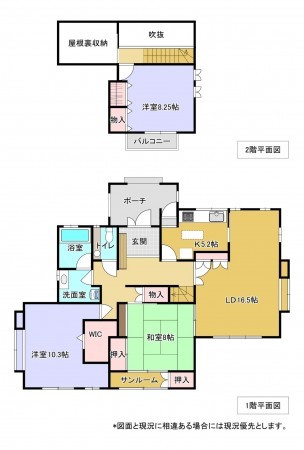 夷隅郡御宿町御宿台、中古一戸建ての間取り画像です
