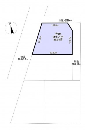 いすみ市岬町、土地の間取り画像です