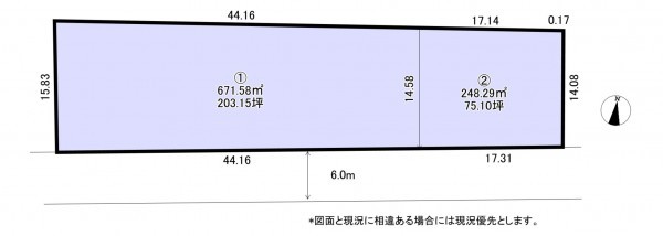 いすみ市岬町、土地の間取り画像です