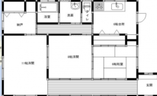 いすみ市岬町、中古一戸建ての間取り画像です