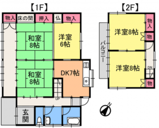 長生郡長南町市野々、中古一戸建ての間取り画像です