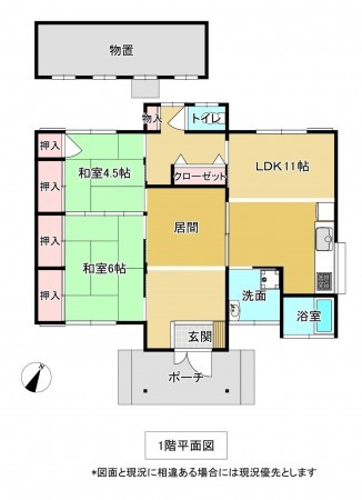 勝浦市芳賀、中古一戸建ての間取り画像です