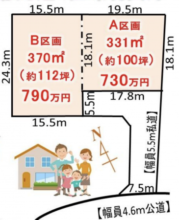 いすみ市岬町、土地の間取り画像です