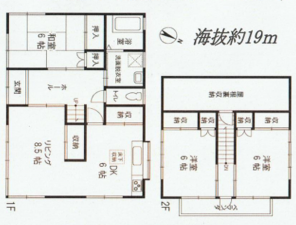 いすみ市岬町、中古一戸建ての間取り画像です