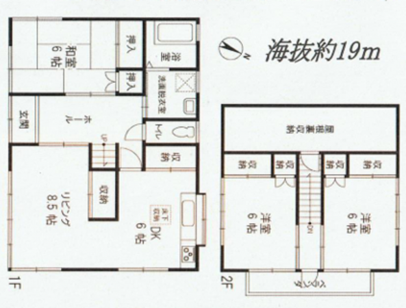 いすみ市岬町、中古一戸建ての間取り画像です