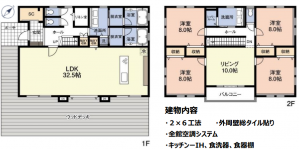 勝浦市鵜原、中古一戸建ての間取り画像です