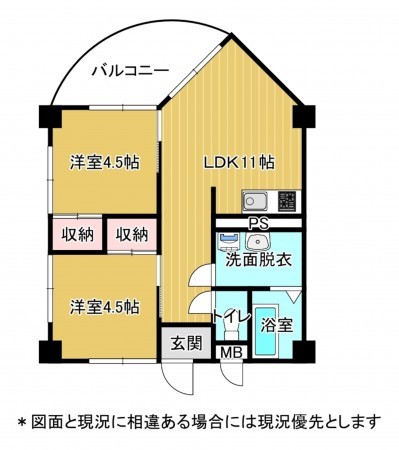 夷隅郡御宿町浜、マンションの間取り画像です