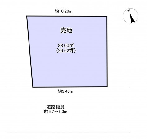 勝浦市墨名、土地の間取り画像です