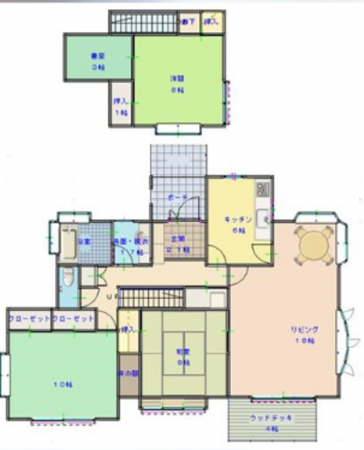 夷隅郡御宿町御宿台、中古一戸建ての間取り画像です