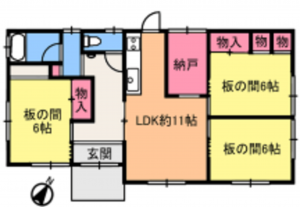 いすみ市岬町、中古一戸建ての間取り画像です
