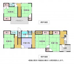 夷隅郡御宿町岩和田、中古一戸建ての間取り画像です