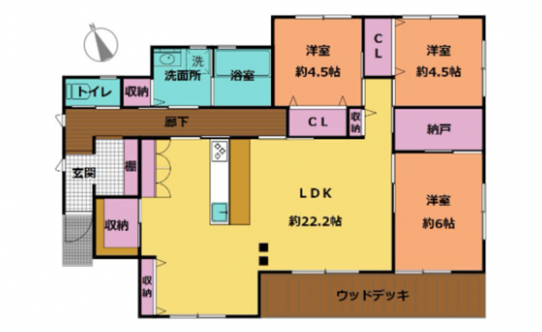いすみ市岬町、中古一戸建ての間取り画像です