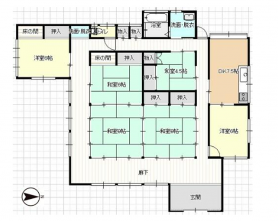 いすみ市上布施、中古一戸建ての間取り画像です