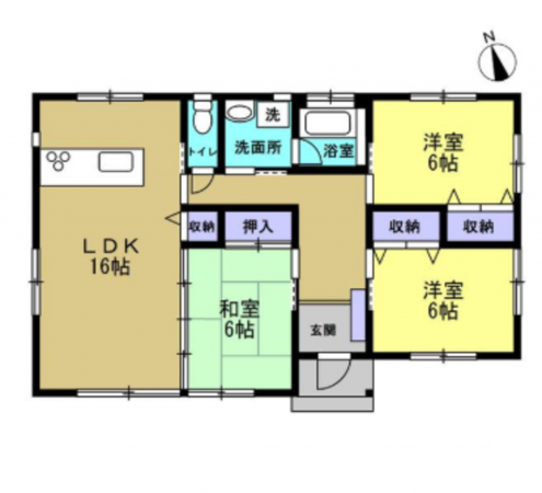 いすみ市岬町、中古一戸建ての間取り画像です