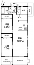 いすみ市国府台、中古一戸建ての間取り画像です