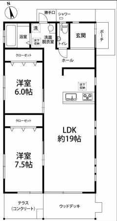 いすみ市国府台、中古一戸建ての間取り画像です