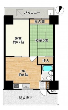 勝浦市沢倉、マンションの間取り画像です
