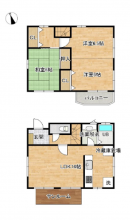いすみ市日在、中古一戸建ての間取り画像です