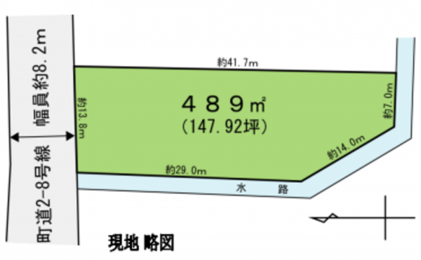 長生郡睦沢町上市場、土地の間取り画像です