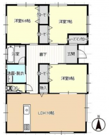 いすみ市大原、新築一戸建ての間取り画像です