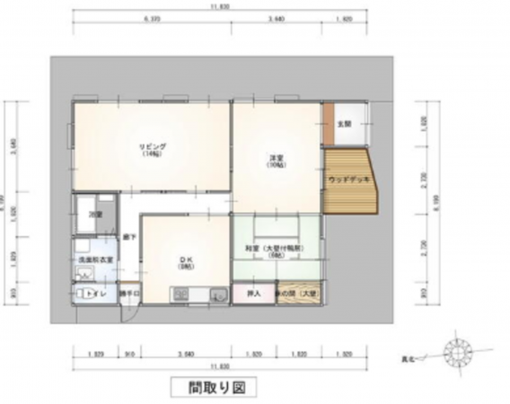 いすみ市岬町、中古一戸建ての間取り画像です
