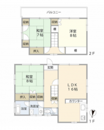 いすみ市岬町、中古一戸建ての間取り画像です