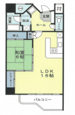 夷隅郡御宿町浜、マンションの間取り画像です