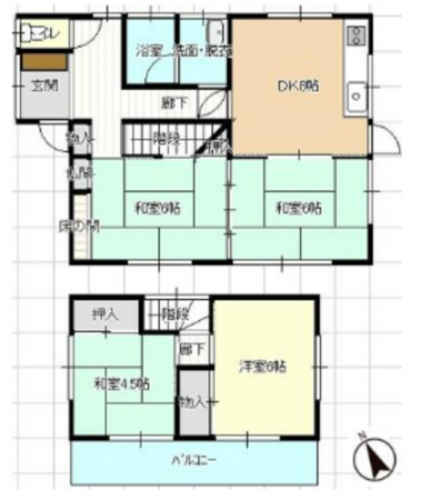 いすみ市大原、中古一戸建ての間取り画像です