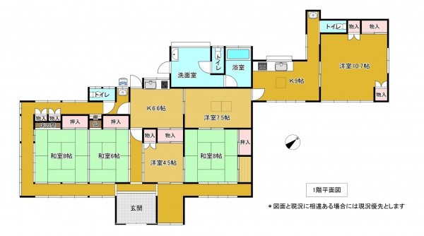 長生郡長南町米満、中古一戸建ての間取り画像です