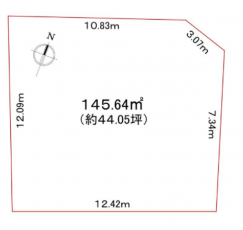 勝浦市墨名、土地の間取り画像です
