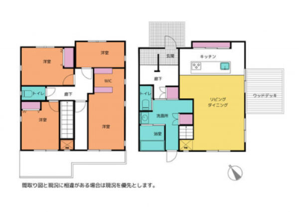 長生郡睦沢町川島、中古一戸建ての間取り画像です