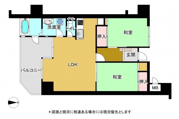 勝浦市沢倉、マンションの間取り画像です