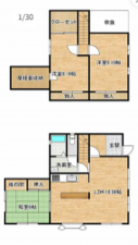 いすみ市大原台、中古一戸建ての間取り画像です