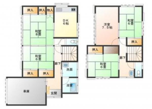 いすみ市大原、中古一戸建ての間取り画像です