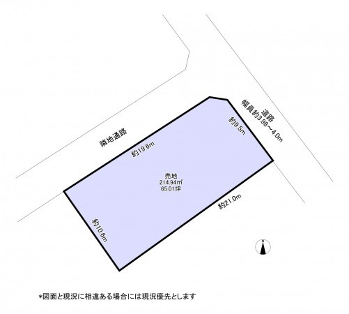いすみ市大原、土地の間取り画像です