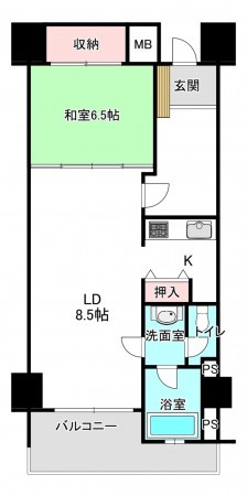いすみ市岬町、マンションの間取り画像です