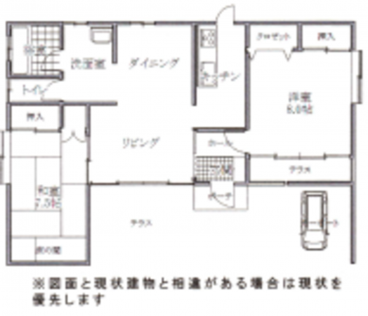 勝浦市芳賀、中古一戸建ての間取り画像です
