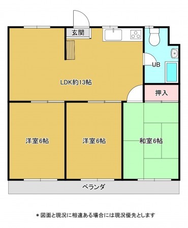 夷隅郡御宿町浜、マンションの間取り画像です