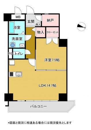 勝浦市沢倉、マンションの間取り画像です
