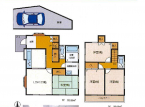 いすみ市岬町、中古一戸建ての間取り画像です