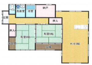 いすみ市岬町、中古一戸建ての間取り画像です