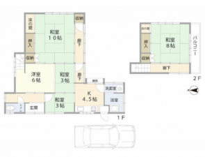いすみ市岬町、中古一戸建ての間取り画像です
