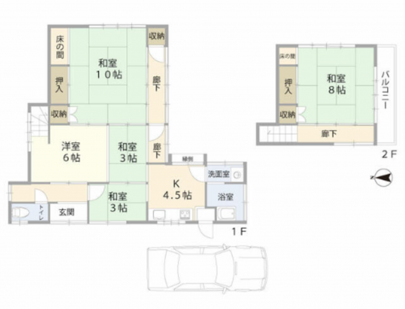 いすみ市岬町、中古一戸建ての間取り画像です