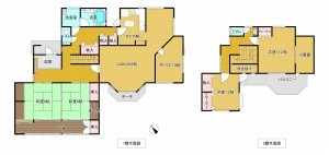 いすみ市大原台、中古一戸建ての間取り画像です