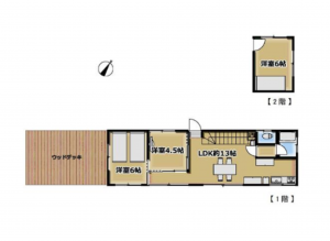 勝浦市沢倉、中古一戸建ての間取り画像です