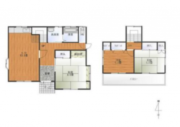 いすみ市岬町、中古一戸建ての間取り画像です