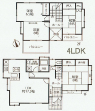 いすみ市大原、中古一戸建ての間取り画像です